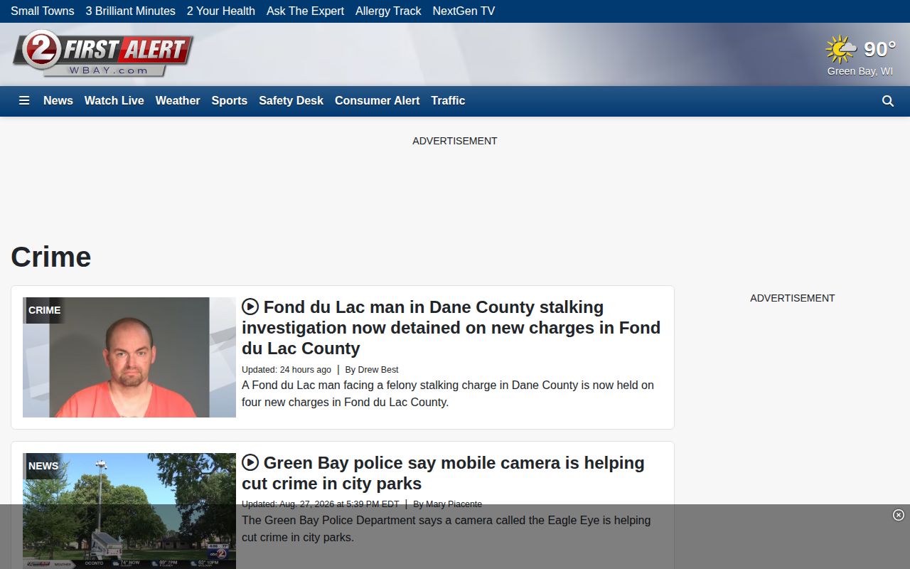 Menominee County regional WBAY crime-news source